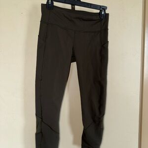 Dark Green Lululemon Athletic Leggings with pockets
